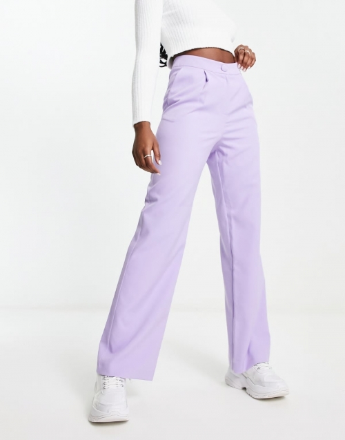 Miss Selfridge slouchy dad pant in lilac