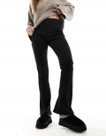 Miss Selfridge rib kick flare pants in black - part of a set