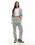 Miss Selfridge double pleat cigarette pants in gray