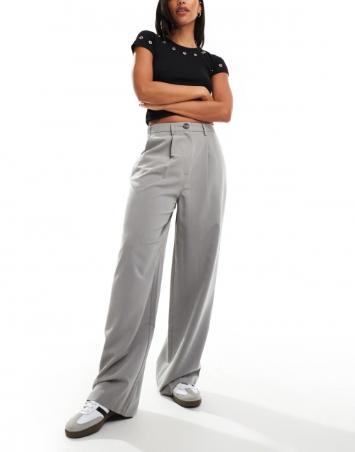 Miss Selfridge tailored wide leg pants in gray