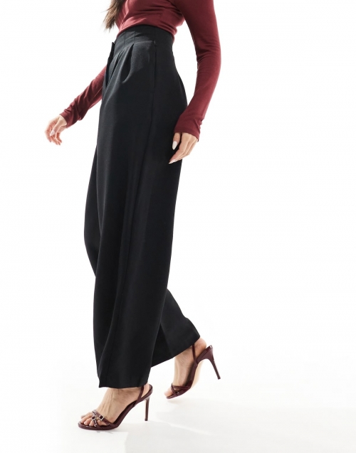 Miss Selfridge tailored barrel leg pants in black