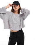 Miss Selfridge slouchy sweater in heather gray