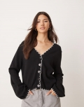 Miss Selfridge blanket stitch v neck cardigan