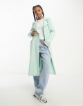 Miss Selfridge fluid duster coat in sage