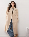 Miss Selfridge brushed oversized maxi coat in oatmeal