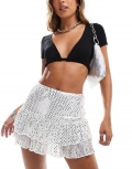 Miss Selfridge sparkly ruffle detail skort