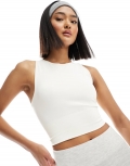 Miss Selfridge seamless racer top in cream