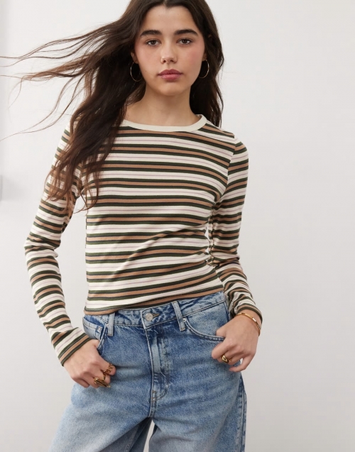 Miss Selfridge retro stripe long sleeve top